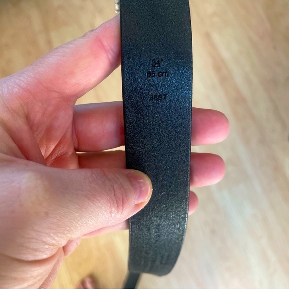 Vintage |Coach| Black Pebbled Leather Belt & Solid Nickel Buckle Men’s Medium - Picture 5 of 7